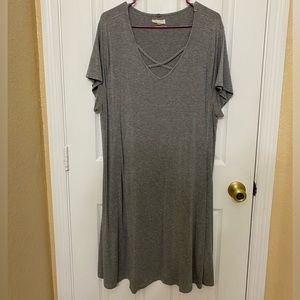 Cupido Gray Swing Tshirt Dress 1X